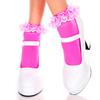 Music Legs Women's Lace Ruffle Opaque Anklet, Hot Pink, One Size Queen view 1