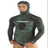Cressi Hunter Hooded Rash Guard Top Long Sleeve Rash Guards, Camo Green, Small view 1