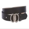 3/4"(19 mm) Womens Snap On Rhinestone Double Circle Skinny Belt Size: S/M - 32 Color: Black view 1