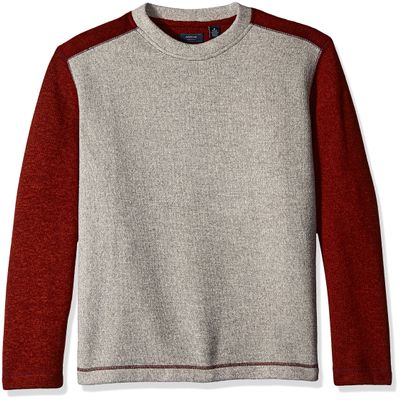 Arrow Men's Long Sleeve Colorblocked Sweater Fleece, Maple Spice, X-Large