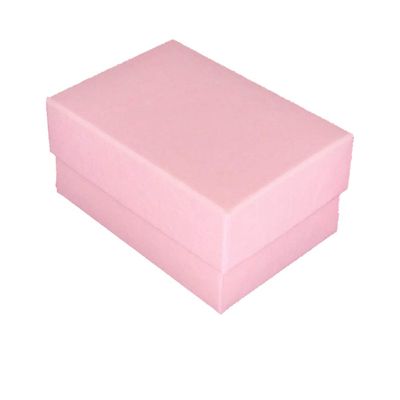 888 Display - Pack of 20 Boxes of 3" x 2 1/8" x 1"H Light Pink Kraft Cotton Filled Jewelry Boxes