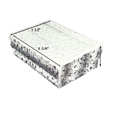 888 Display - Pack of 25 Boxes of 2 5/8" x 1 1/2" x 1"H Silver Textured Cotton Filled Jewelry Boxes