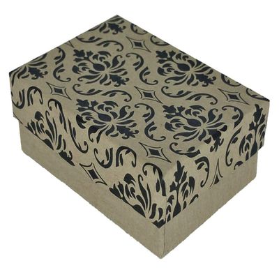 888 Display - Pack of 20 Boxes of 3 1/4" x 2 1/4" x 1"H Damask Print Cotton Filled Jewelry Boxes