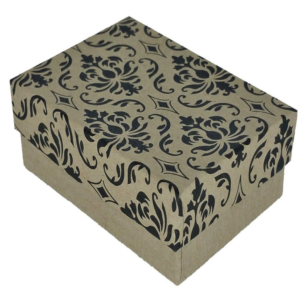 888 Display - Pack of 20 Boxes of 3 1/4" x 2 1/4" x 1"H Damask Print Cotton Filled Jewelry Boxes