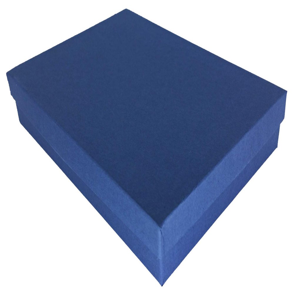 888 Display - Pack of 6 Boxes of 7" x 5" x 1 1/4" H Dark Navy Kraft Cotton Filled Jewelry Boxes