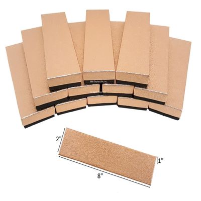 888 Display - Pack of 12 Boxes of 2" x 8" x 1"H Rose Gold Texured Cotton Filled Jewelry Boxes