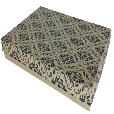 888 Display - Pack of 6 Boxes of 7 1/8" x 5 1/8" x 1 1/8" H Damask Print Cotton Filled Jewelry Boxes