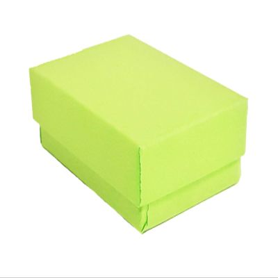 888 Display - Pack of 25 Boxes of 2 7/16" x 1 5/8" x 13/16" H Light Lime Green Kraft Cotton Filled Jewelry Boxes