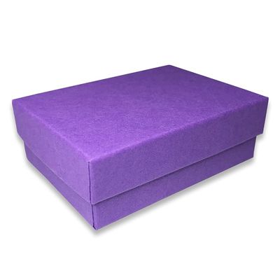 888 Display - Pack of 20 Boxes of 3" x 2 1/8" x 1"H Purple Cotton Filled Jewelry Boxes