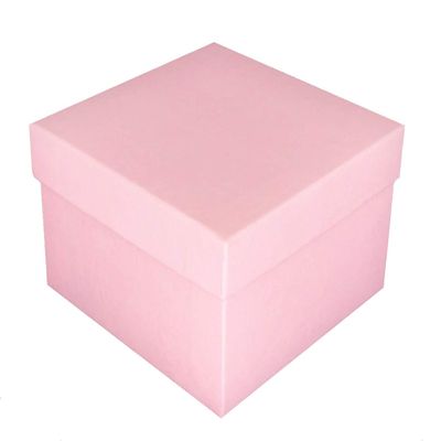 888 Display USA, Inc - Pack of 8 Boxes 3 1/2" x 3 1/2" x 1 7/8" H Made in USA Light Pink Cotton Filled Jewelry Boxes