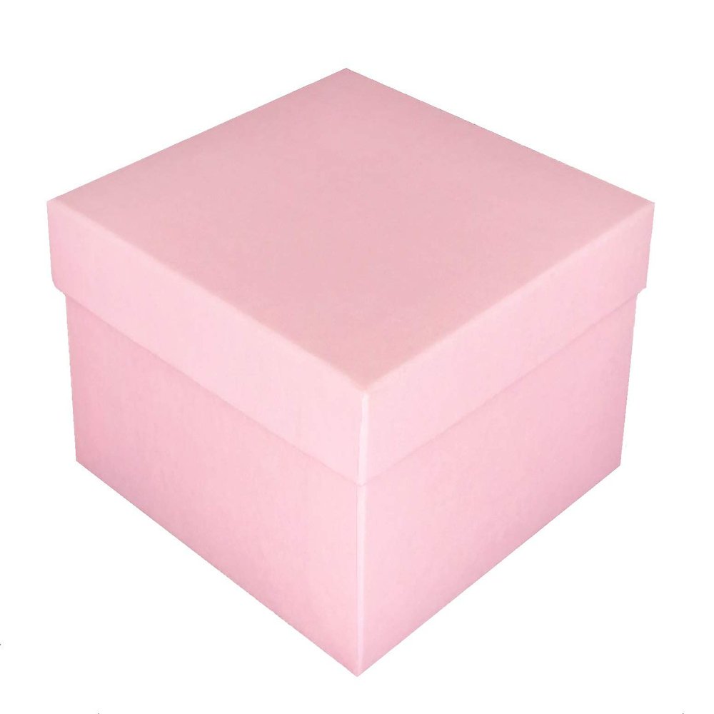 888 Display USA, Inc - Pack of 8 Boxes 3 1/2" x 3 1/2" x 1 7/8" H Made in USA Light Pink Cotton Filled Jewelry Boxes