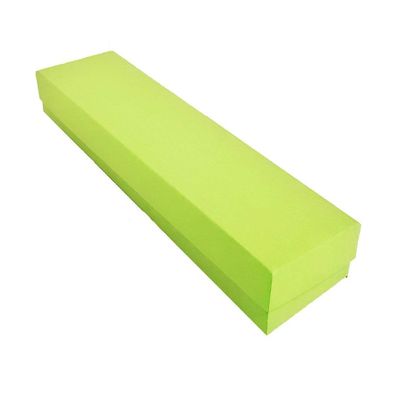 888 Display - Pack of 12 Boxes of 2" x 8" x 7/8" H Light Lime Green Kraft Cotton Filled Jewelry Boxes