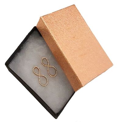 888 Display - Pack of 20 Boxes of 3 1/4" x 2 1/4" x 1"H Rose Gold Texured Cotton Filled Jewelry Boxes