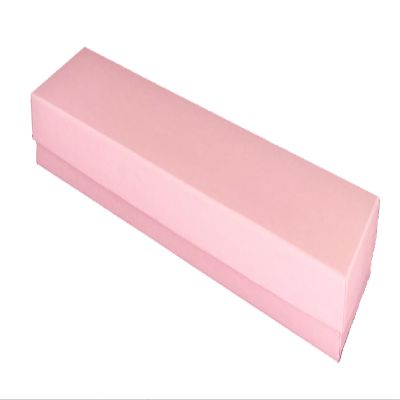888 Display - Pack of 12 Boxes of 2" x 8" x 7/8" H Light Pink Kraft Cotton Filled Jewelry Boxes