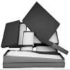 888 Display - Pack of 15 Boxes of 3 1/2" x 3 1/2" x 7/8" H Matte Black Kraft Cotton Filled Jewelry Boxes view 2