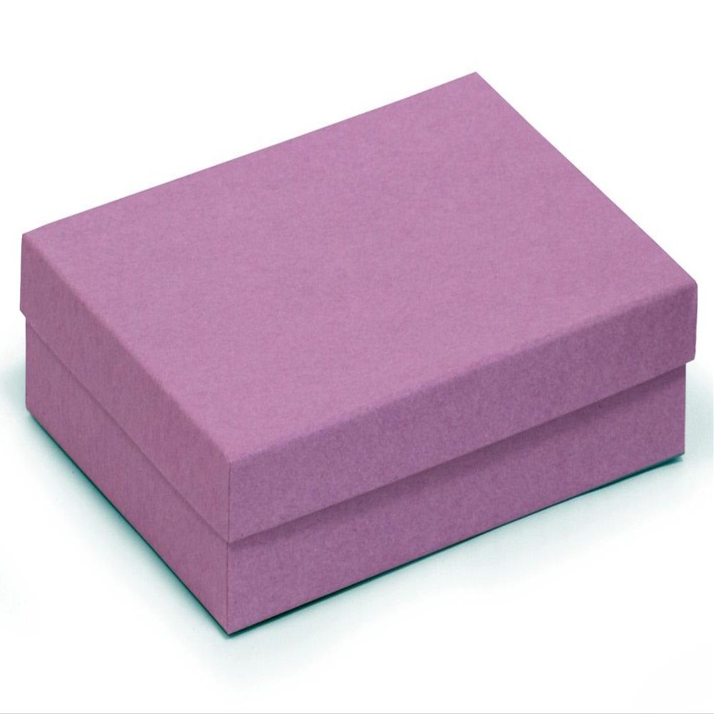 888 Display - Pack of 10 Boxes of 5 7/16" x 3 1/2" x 1"H Purple Cotton Filled Jewelry Boxes
