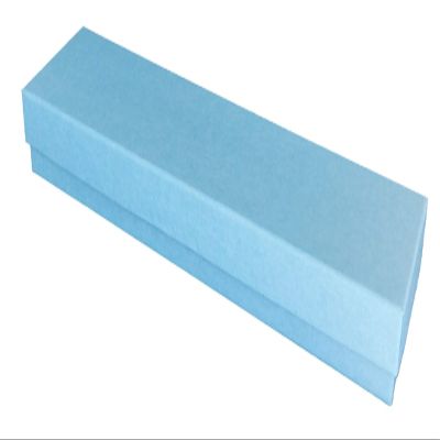 888 Display - Pack of 12 Boxes of 2" x 8" x 7/8" H Light Blue Kraft Cotton Filled Jewelry Boxes
