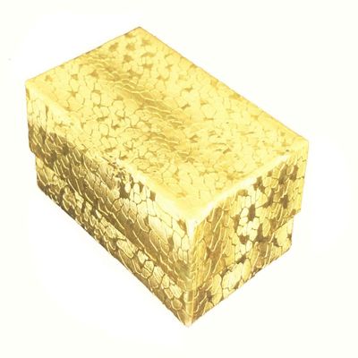888 Display - Pack of 25 Boxes of 2 5/8" x 1 1/2" x 1"H Gold Textured Cotton Filled Jewelry Boxes
