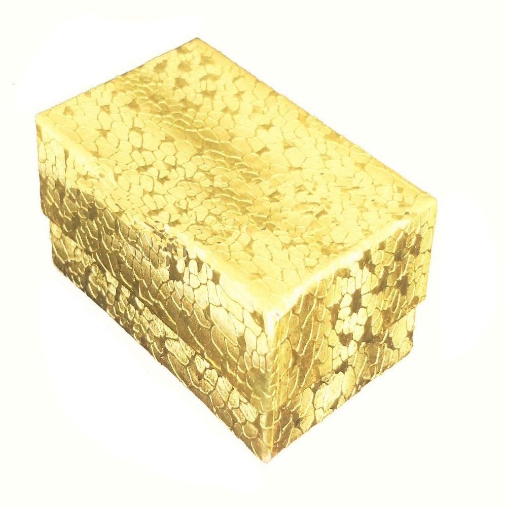 888 Display - Pack of 25 Boxes of 2 5/8" x 1 1/2" x 1"H Gold Textured Cotton Filled Jewelry Boxes