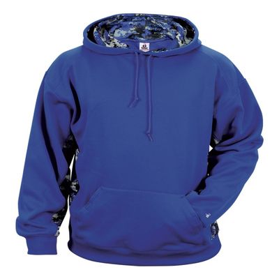 Badger Sport Royal Blue Adult Small with Royal Blue Digi-Camo Sides and Inner-Hoodie