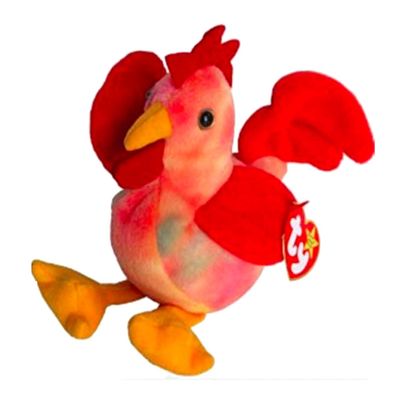 Moronoicy Ty STRUT The Rooster Red Ty-Dye Bird (6``) Beanie Baby 1997 Boys Girls 3+ MWMT#by:funbears5660 Y