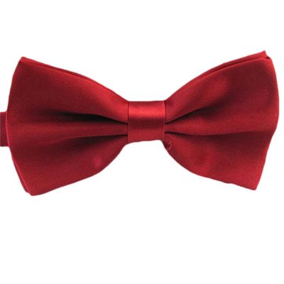 SURVODJA Men Bow Tie Adjustable Length Wedding Male Fashion Boys Satin Bowties one size Burgundy