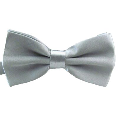 SURVODJA Men Bow Tie Adjustable Length Wedding Male Fashion Boys Satin Bowties one size Silver