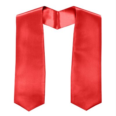 GradPlaza Plain Graduation Stole Sash 60'' Long Red Adults Sash for High School and College