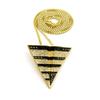 NYFASHION101 Striped Paper Airplane Pendant with Chain Necklace - 2mm 24" Gold-Tone Box Chain view 1