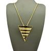 NYFASHION101 Striped Paper Airplane Pendant with Chain Necklace - 2mm 24" Gold-Tone Box Chain view 2