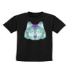 TOOLOUD Geometric Wolf Head Childrens Dark T-Shirt - Black - Medium view 1