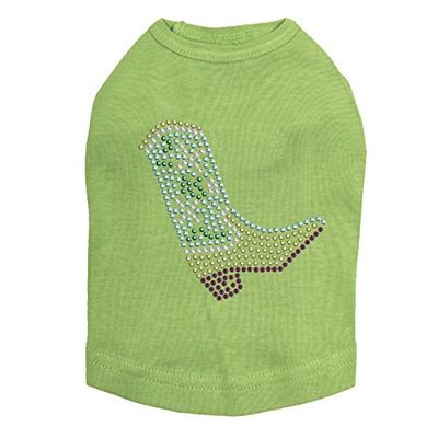 Boot (Green & Turquoise) - Dog Shirt, XS Lime Green