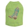 Boot (Pink & Turquoise) - Rhinestones - Dog Shirt, XS Lime Green view 1