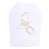 Boot (Gold & Silver) Rhinestones- Dog Shirt, L White view 1