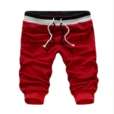 Jueshanzj Mens Capri Pants Sport Shorts Running Fitness Wine Red XX-Large