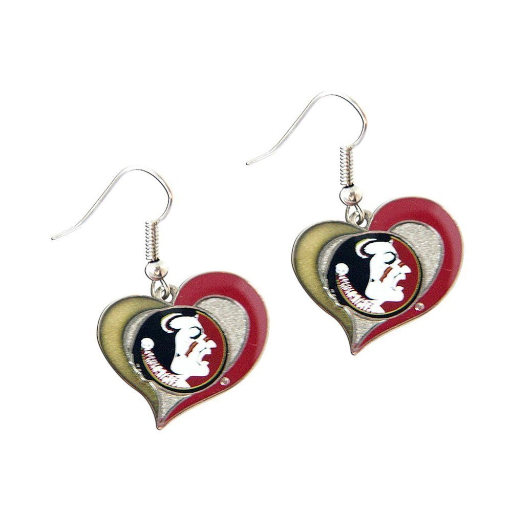 NCAA Florida State Swirl Heart Earings - CCPER-245-03