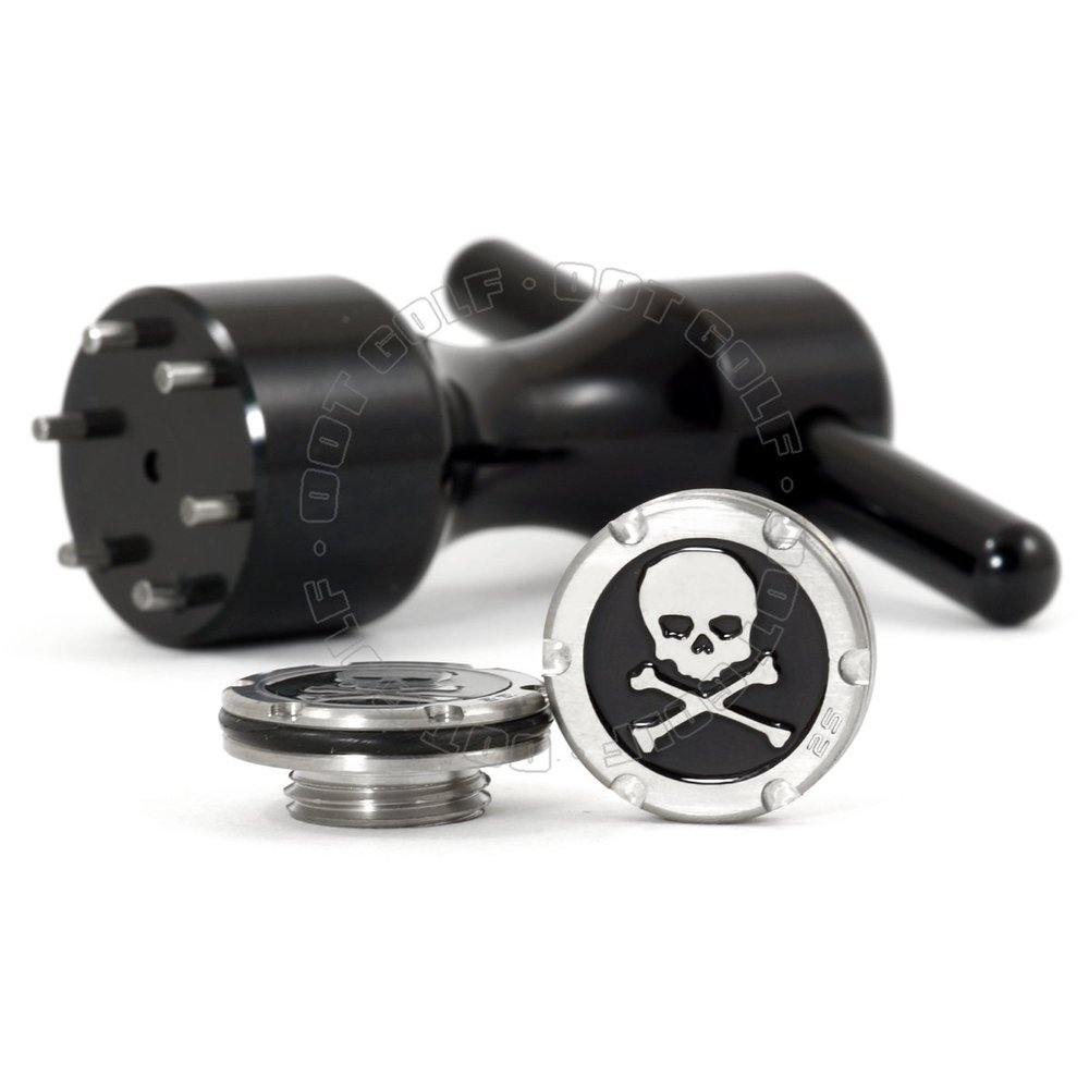 19th Hole Custom Shop 2 x 25g Deluxe Tour Style Weights for Scotty Cameron Fastback, Squareback and Roundback Putters Wrench, Skull, Black (Black)
