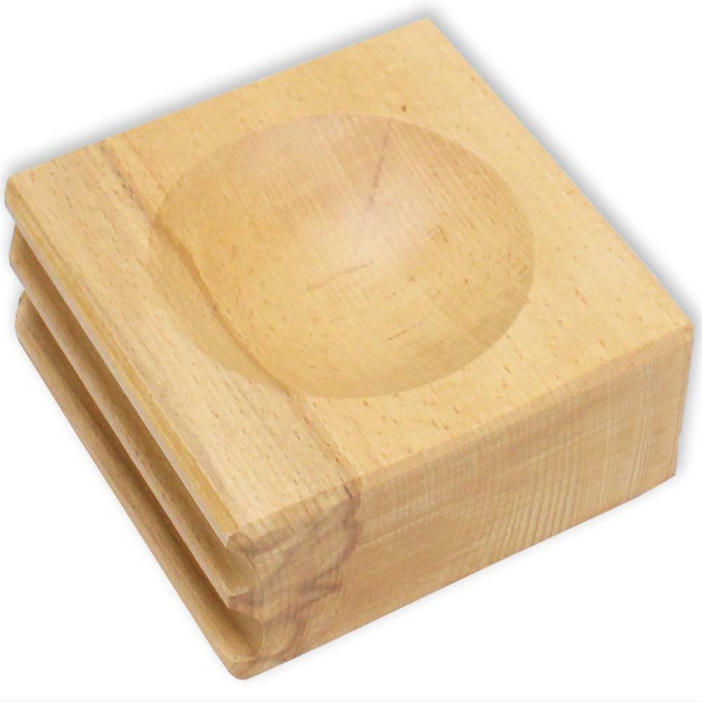 BENCH WIZARD Jumbo Dapping Block | Dual Circular & Tubular Shapes | 5" (12.7 cm) to 5.25" (13.3 cm) Circular Shapes | 6/8" (1.9 cm) to 1" (2.5 cm) Tubular Shapes | Solid Hardwood Construction