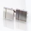 19x13mm Two Tone Mens Cuff Links- Stainless Steel - Brush Polish Alternating Finish view 1