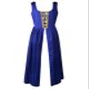 Reminisce Boutique Renaissance Medieval Pirate Peasant Costume Irish Over Dress Fitted Bodice (S, Blue) view 1