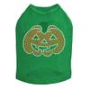 Jack-o-Lantern - Halloween and Fall Dog Rhinestone Bling Shirt, XL Kelly Green view 1