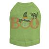 Boo - Hat and Cat - Halloween and Fall Dog Rhinestone Bling Shirt, XL Lime Green view 1