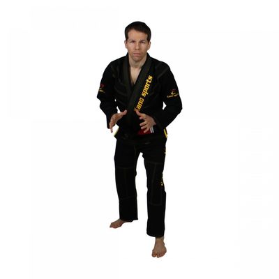 KANO SPORTS Jui Jitsu Gi Black with Yellow Embroidery (A0)