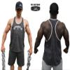 Barbell 1 Bodybuilding Muscle Stringer Y Back Tank Top, Lifting Shirt for Gym (S, Charcoal Grey/Silver) view 2