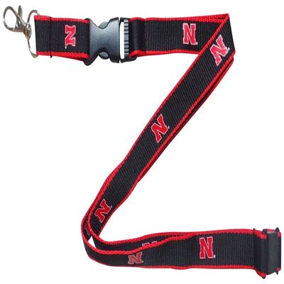 aminco Nebraska Cornhuskers Edge Black/Team Color Detachable Lanyard