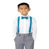 Spring Notion Boys' Elastic Suspenders with Leather Crosspatch Turquoise Large view 2