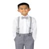 Spring Notion Boys' Elastic Suspenders with Leather Crosspatch Grey Small view 2