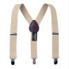 Spring Notion Boys' Elastic Suspenders with Leather Crosspatch Champagne Small view 1