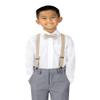 Spring Notion Boys' Elastic Suspenders with Leather Crosspatch Champagne Medium view 2