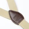 Spring Notion Boys' Elastic Suspenders with Leather Crosspatch Champagne Medium view 3